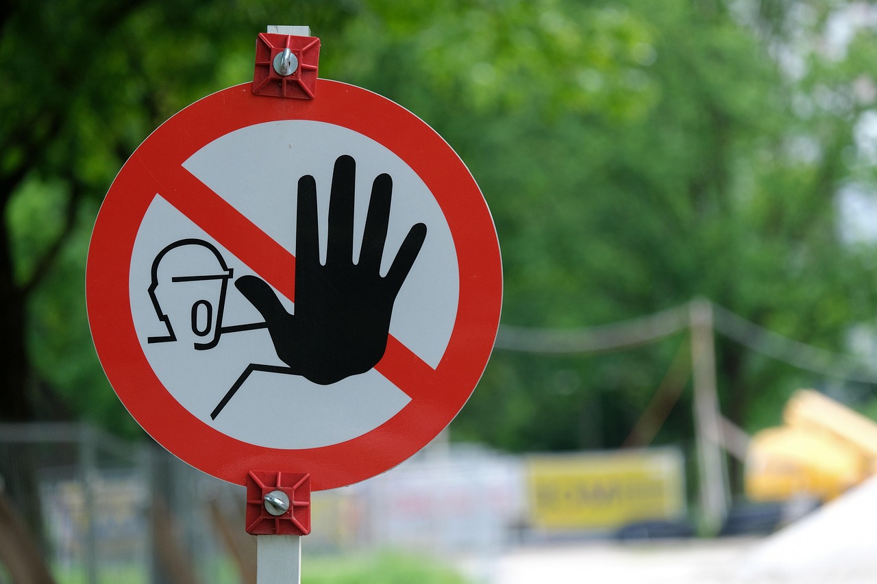 Warning sign, construction site e sign