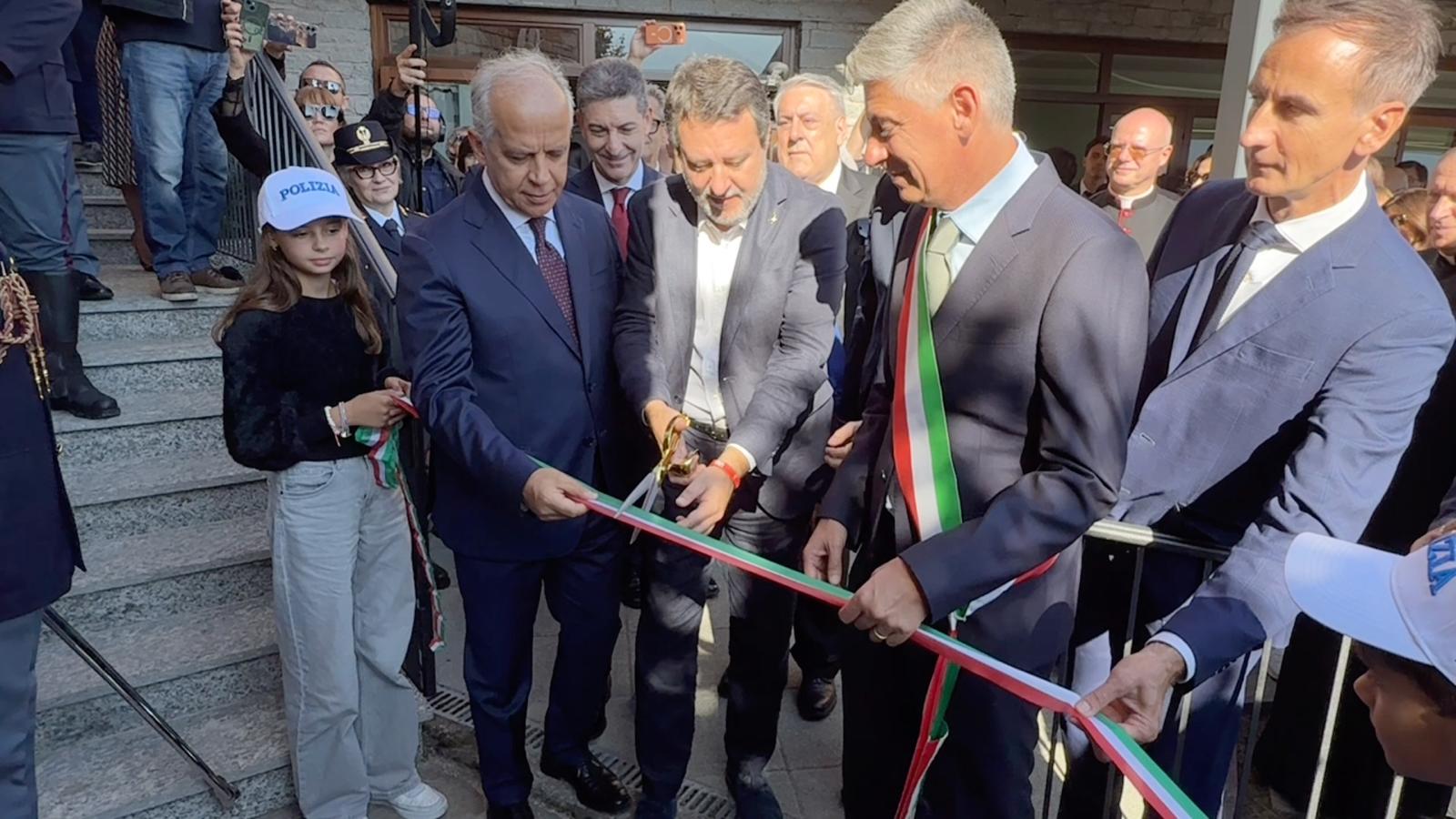 Inaugurato a Sala Comacina il Distaccamento della Polizia Stradale: presente il Vice Premier Salvini e il Ministro Piantedosi