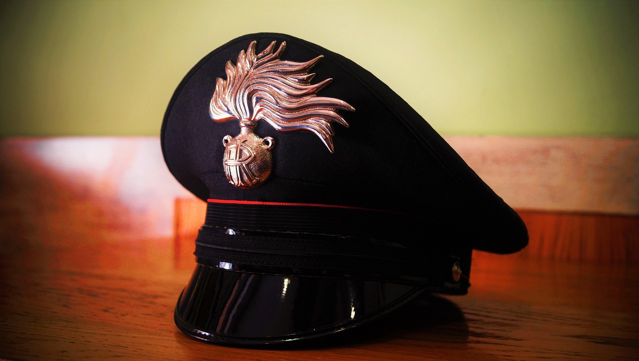 Flame, italian army e hat of the carabinieri